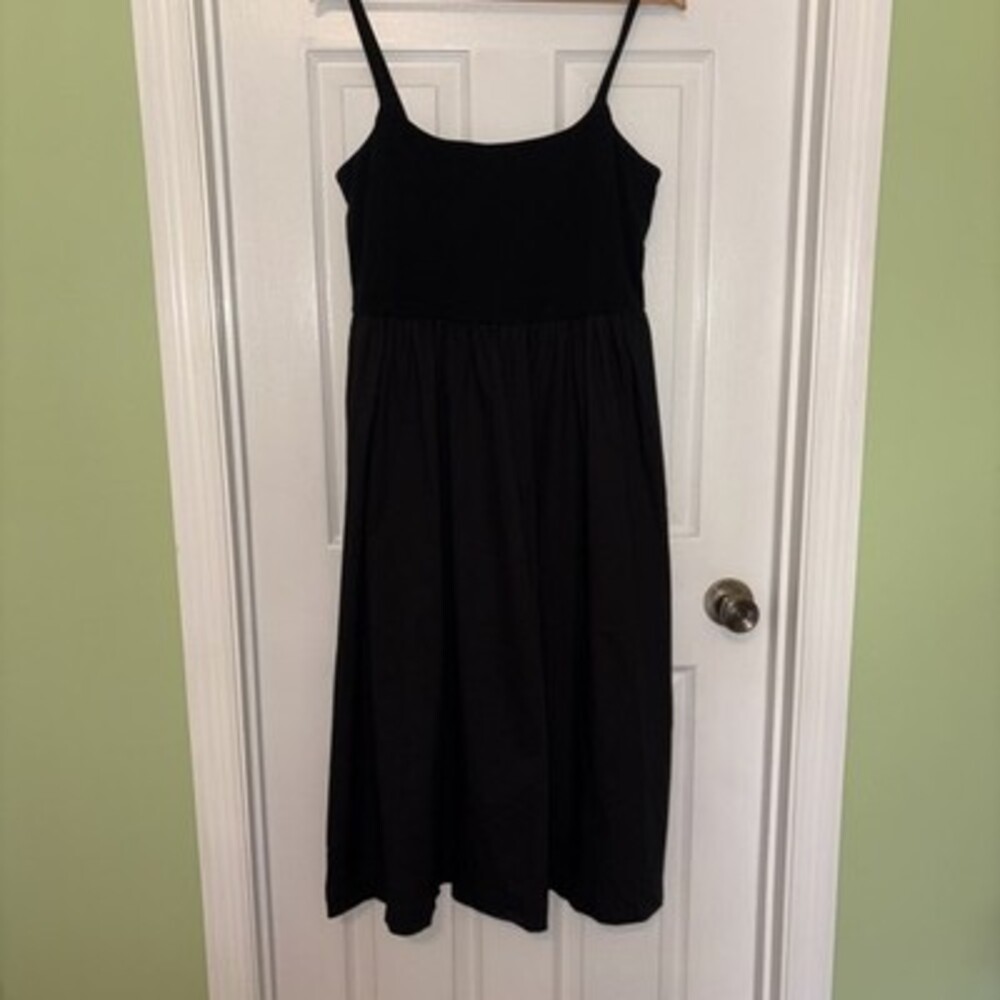 EUC Old Navy, Cotton Midi Spaghetti Strap Summer Dress, Size XL, Black